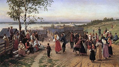 Воскресенье в деревне. 1884 Частное собрание