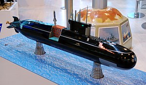 Модель подводной лодки «Амур 950» с ракетами «Брамос»