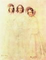 Девушки в капорах на картине Франца Крюгера. 1829