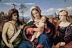 Мадонна с Младенцем, святыми Иоанном Крестителем и Марией Магдалиной. 1520. Дерево, масло. Палаццо Россо, Генуя