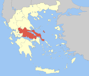 Центральная Греция на карте