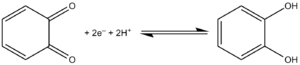 Electrochemical interconversion of 1,2-benzoquinone and catechol