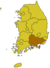 Кёнсан-Намдо на карте Южной Кореи