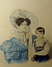 Портрет Анны Платоновны Плаутиной с сыном, 1830-е гг.