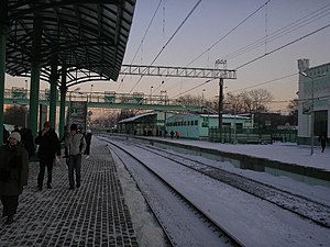 Станция Кунцево. Вид в сторону Белорусского вокзала