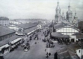 Сенная площадь в начале XX века, Успенская церковь, корпуса Сенного рынка