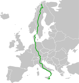 Схема маршрута E45