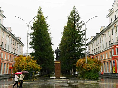 Начало улицы Мира — лиственничная аллея