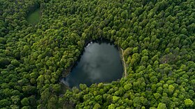 Вид с воздуха на озеро Гош