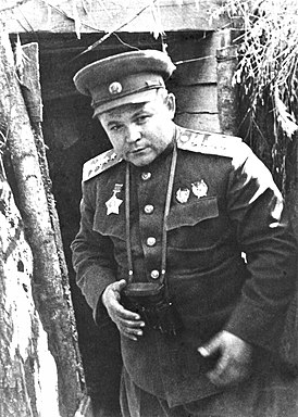 Командующий Воронежским фронтом генерал армии Н. Ф. Ватутин. 1943