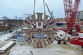 Монтаж ротора тоннелепроходческого комплекса фирмы Herrenknecht на участке строительства Некрасовской линии метро в Москве.