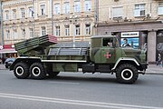 КрАЗ-6322РА «Бастион-02» во время подготовки к военному параду в День независимости в Киеве, 2014 год