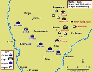 Карта сражения при Сачиле