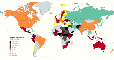 Homeless population per 10 000 Inhabitants