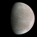 Изображение спутника Юпитера Европы, снятое в натуральных цветах JunoCam (2022-09-29).