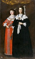 Портрет Екатерины Потоцкой и Марии Лупул (справа)), двух жен магната Януша Радзивилла, 1612 — 1655 годы.