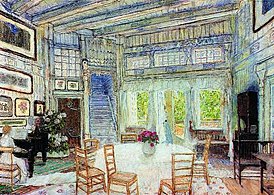 А. Головин. Столовая в доме доктора Вангеля. Эскиз декорации (1905)