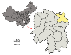 Юэян на карте
