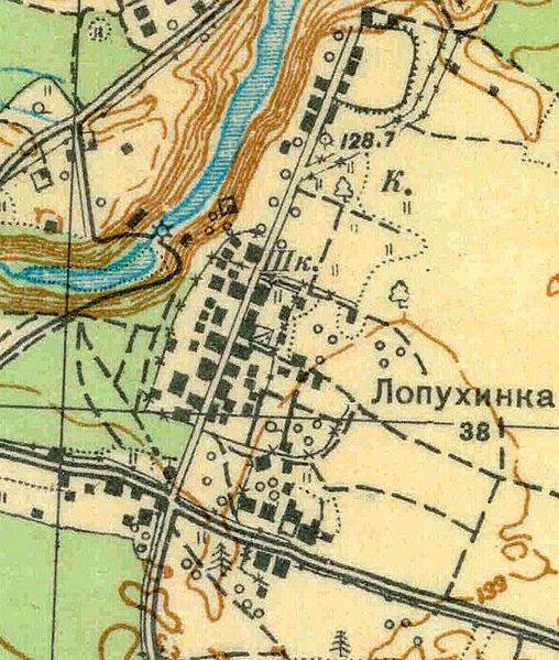 План деревни Лопухинка. 1930 год