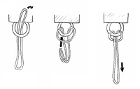 Глухая петля, полусхватывающий узел, бирочный узел, узел «ключника». Профессиональный У. и надёжное зацепление для кольца, надёжный штык, т. к не имеет концов для развязывания[1]. [abok 33][en 23]