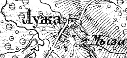 Деревня Лужа на карте 1915 года