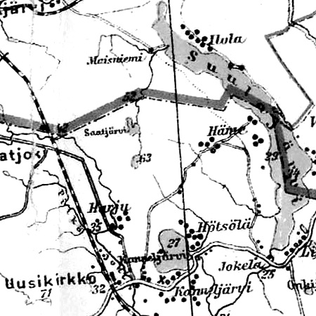 Станция Уусикиркко на финской карте 1923 года