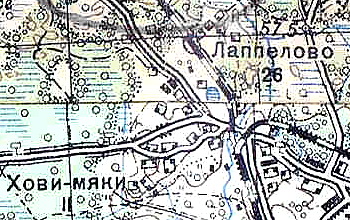 Деревня Лаппелово на карте 1939 года