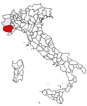 Провинция Кунео на карте