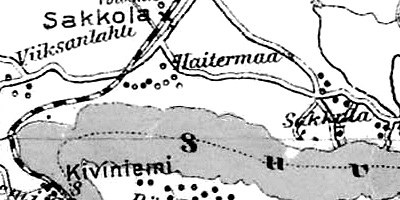 Деревня Хайтермаа на финской карте 1923 года