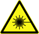 A typical laser warning symbol