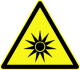 Warning for optical radiation, symbol D-W009 according to German standard DIN 4844-2