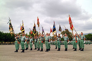 Знамёна Легиона во время парада. Апрель 2007 года.