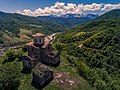 Сентинский храм, вид на Кавказский хребет. Май 2018г.