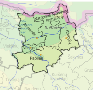 Акмянское районное самоуправление на карте