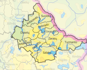 Зарасайское районное самоуправление на карте
