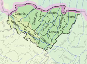 Ионишкское районное самоуправление на карте