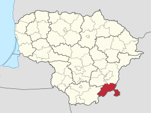Шальчининкское районное самоуправление на карте