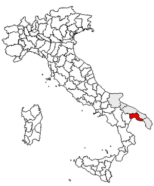 Провинция Таранто на карте