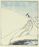 Сказочная фигура с двумя птицами