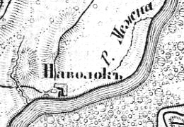 Деревня Наволок на карте 1915 года