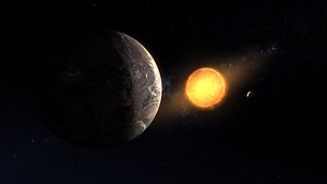 Система звезды Kepler-1649 в представлении художника