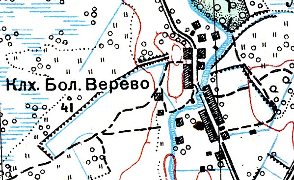 План деревни Большое Верево. 1931 год