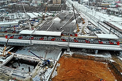 Котлован строящейся станции метро Нижегородская