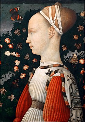 Предполагаемый портрет кисти Пизанелло (1435—1440). Лувр, Париж