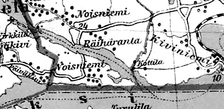 Деревня Нойсниеми на финской карте 1923 года