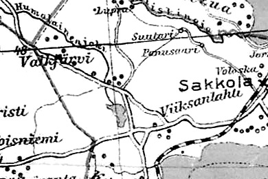 Деревня Вийксанлахти на финской карте 1923 года
