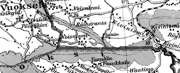 Деревня Коттила на финской карте 1923 года
